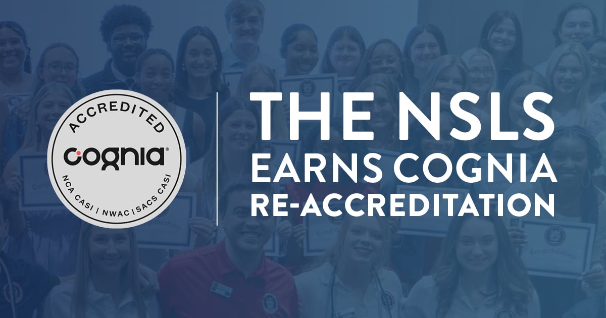 THE NATIONAL SOCIETY OF LEADERSHIP AND SUCCESS EARNS COGNIA RE-ACCREDITATION
