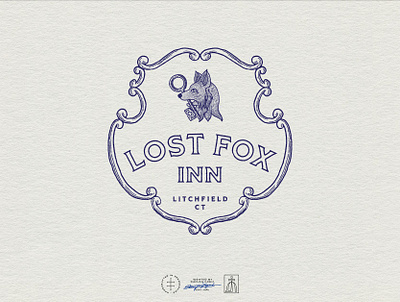 Lost Fox Inn Master Logo animal antique badge brand design brand identity branding branding design classic emblem feminine fox hand drawn identity design key logo logo design retro typography vintage visual identity