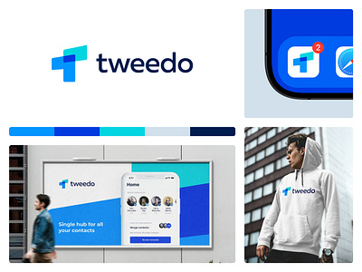 Tweedo – Branding for a Contact Management Platform abstract t app icon arrow bento blue branding colors graphic design letter t logo logo designer logotype multiply overlap overlay sign t logo visual identity