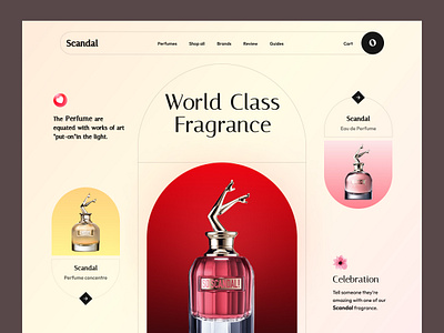 Perfume Web Site Design: Landing Page / Home Page UI aroma beauty body care ecommerce fragrance gift interface landing page luxury perfume mist perfume perfume art perfume store perfume website service startup web design website