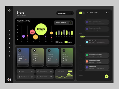 Finance Dashboard Dark theme componeny dark dashboard dark theme dasboads dashboad dashboard dashboard designer dashboard ui dashboard ui designs dashbroad design interface minimal mvp sidebar startup stats ui uiux web dashboard