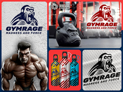 Gorilla logo animal bodybuilding branding gorilla gym logo monkey sports