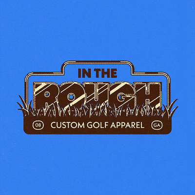 Badge Week 2024: In The Rough Golf Apparel apparel badge badgeweek2024 custom design fort worth georgia golf grass illustration illustrator intherough retro rough texture type typography