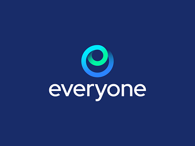 Everyone – Logo Design blue brand branding circle colors e everyone gradient green logo logotype mark shadow sign social media stream teal