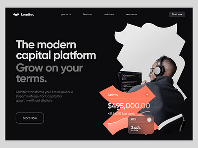 Lemitec - web design concept art bank brand branding business clean design finance fintech graphic design illustration inspiration landing logo trend typography ui web webdesign