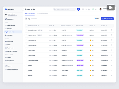 Zendenta - Add Treatment for a SaaS Dental Clinic add treatment animation app clinic crm dental dentist design interaction ehr emr health care hospital medical records product design saas saas dental ui ux web app web design