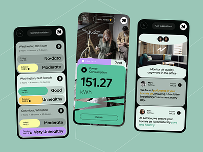 Air Quality Mobile App air monitor air pollution check air quality air quality app android app design interface ios app mobile app mobile app design mobile application pollution product design ui design ui ux
