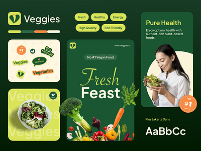 Branding Exploration for Vegetarian Website branding clean colors design exploration feed graphic design illustration logo social media post typography ui ux website whitespace