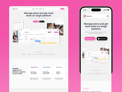 Gamma - Task Management Website activity daily task dashboard landing page landingpage project managements saas saas design saas website task management task tracking team collaboration ui uix web website website design