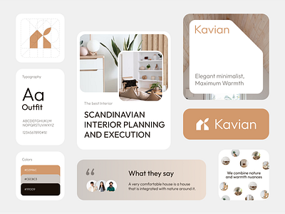 Kavian - Branding Exploration bento branding colors design furniture home house landing page palette photography scandinavian typography ui ui elements ui kit ux website wood