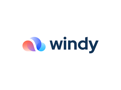 Windy – Logo Design ac branding circle circles cloud colorful design flow gradient logo logotype mark multiply overlay round sign smart transparent vector windy