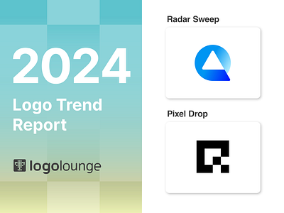 2024 Logo Trend Report abstract branding gradient graphic design letter q logo logo trend logo trends logolounge mark minimal modern pixel drop pixels q radar sweep sign smart trend report