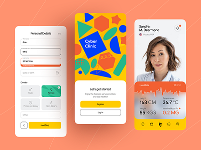 Cyber Clinic Mobile App Design app design doctor appointment health healthcare healthcare app medical app medical care medical consultation app medical service medicine mobile app mobile app design schedule ui ux