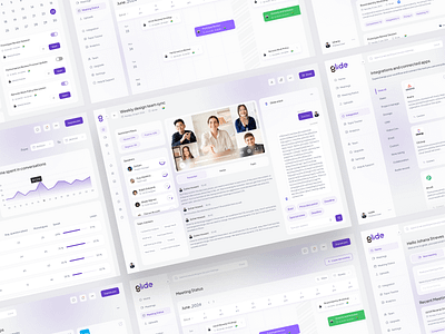 Glide - AI Meeting Dashboard admin panel dashboard design ai ai meeting dashboard crm crm design dashboard design ui design uiux design user interface design zeyox studio