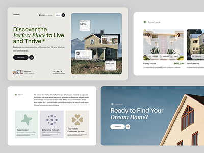 Landing Page Design Exploration - Home Finder branding clean design desktop exploration finder home landing layout page testimonial typography ui ux website whitespace