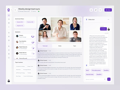 Glide - AI Meeting Dashboard 3d ai app ai dashboard animation dashboard design graphic design inspiration meeting app meeting dashboard meeting web app minimal dashboard modern dashboard motion graphics ui ui design uidesign uiux webapp website