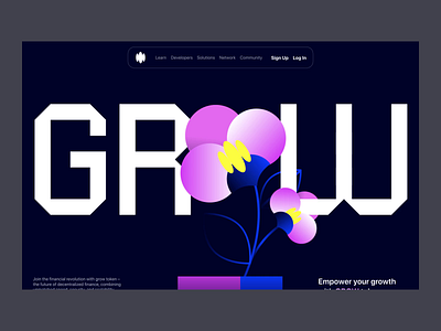 Grow token home page bitcoin design crypto app design crypto coin design crypto currency design crypto exchange design crypto market design crypto mining design crypto news design crypto trading design crypto wallet design cryptocurrency design figma design interaction design motion design professional design solana crypto design ui design uidesign ux design web3 design