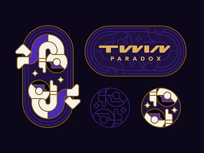 Twin Paradox art deco branding clone cosmonaut cosmos galaxy logo madeinaffinity spaceman star symmetry twin universe