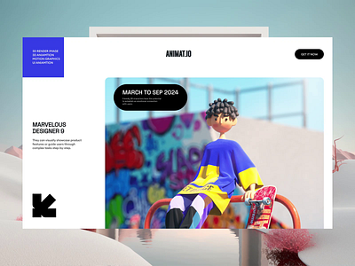 ANIMAT.IO- 3D character asset website 3d 3d assests 3d characters 3d website animation design graphic design illustration inspiration landing page design minimal website modern website motion graphics trendy website ui ui design uidesign uiux website website deisgn